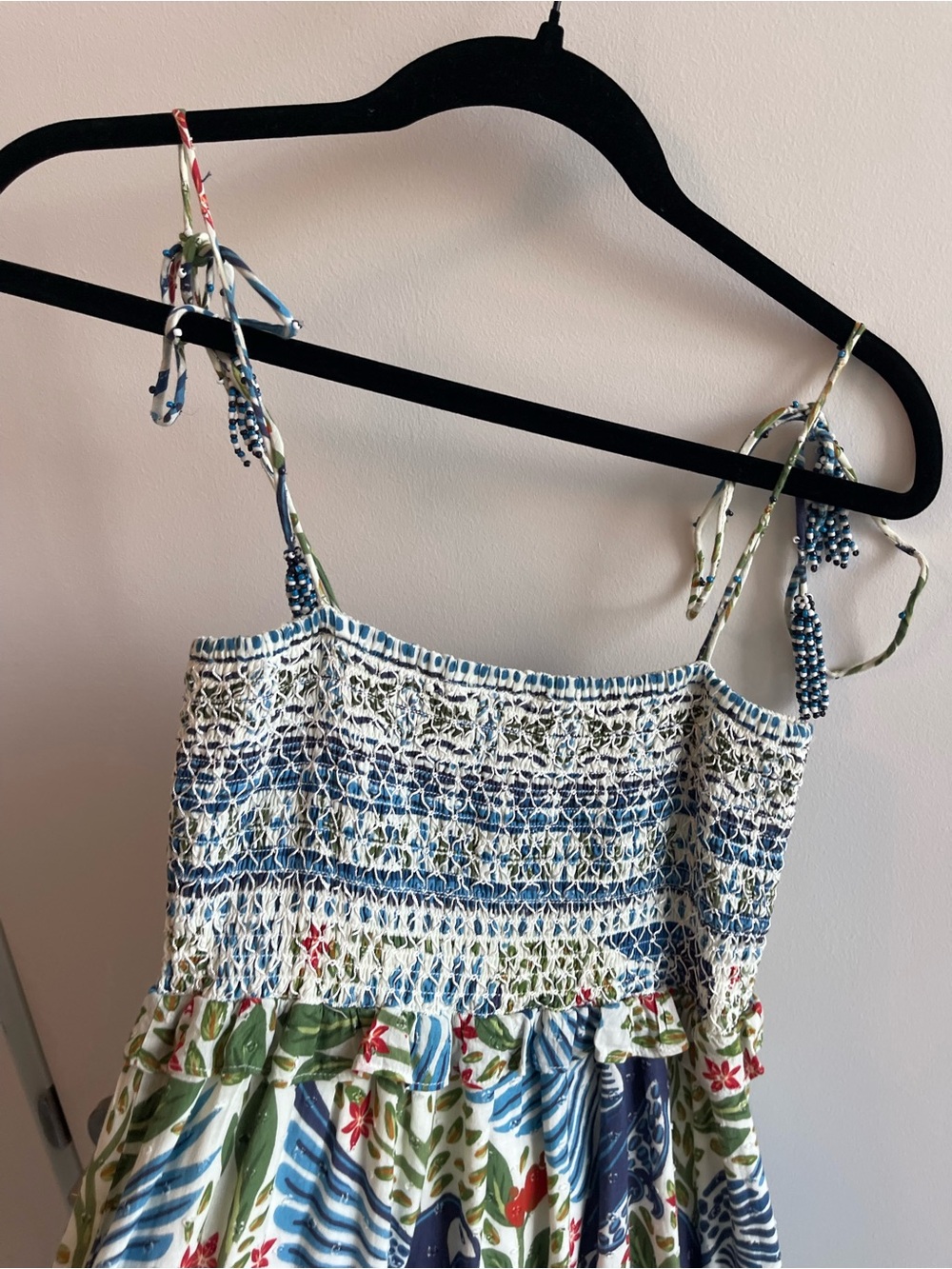 Farm Rio Off-White Macaw Flight Smocked Maxi Dress - Picture 4 of 8